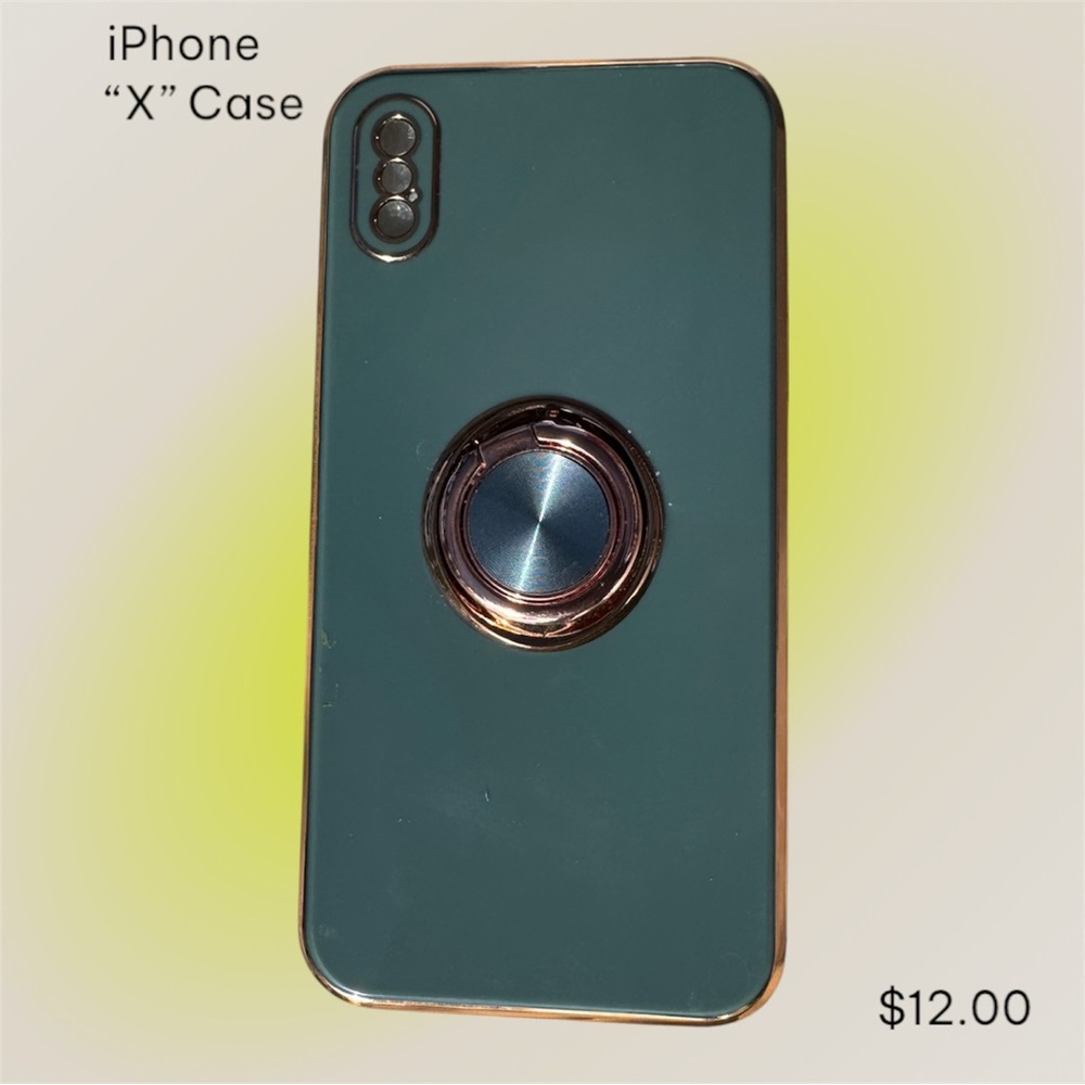 Stylish Green Phone Case with Ring Holder